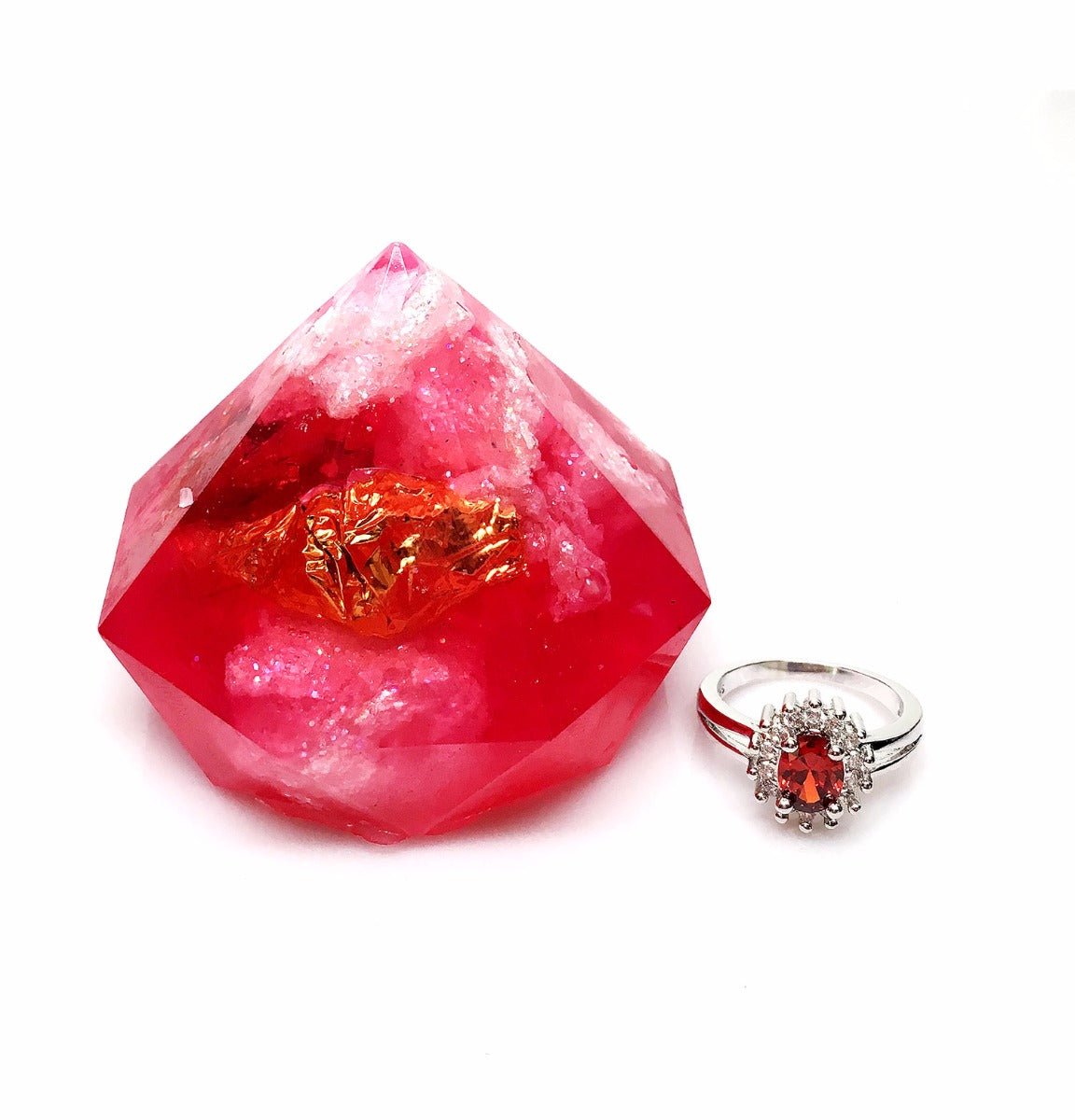Garnet Gem Soap with Hidden Silver Ring-0