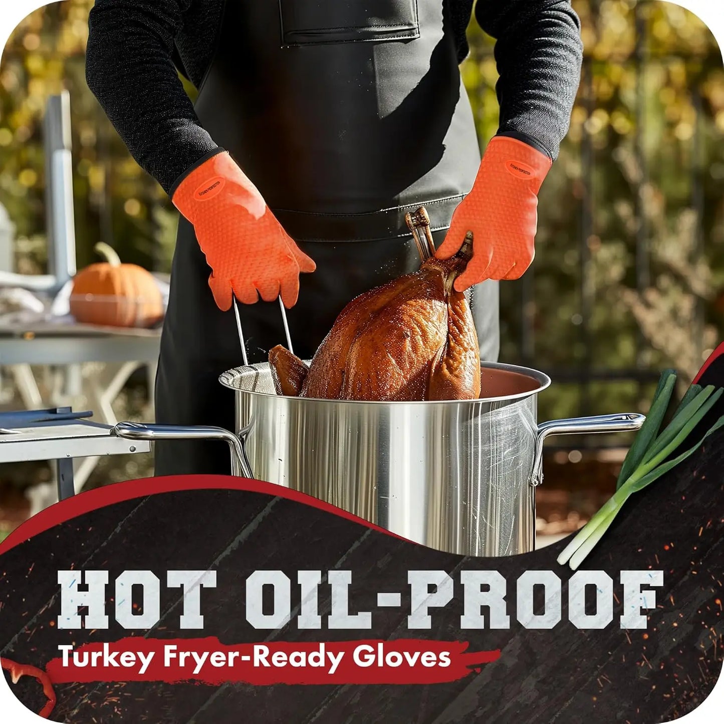 Silicone Smoker Oven Gloves -Extreme Heat Resistant BBQ Gloves -Handle Hot Food Right on Your Grill Fryer Pit|Waterproof