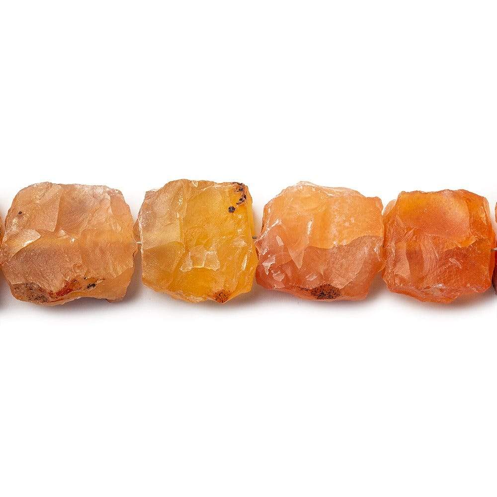 Cantalope Agate Beads Hammer Faceted Square