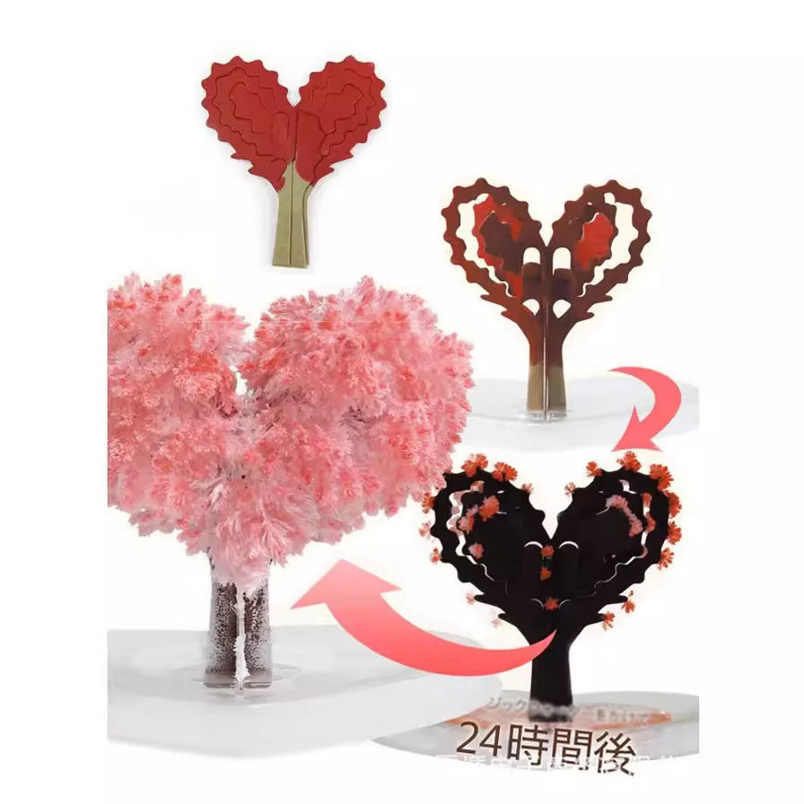 Mini DIY Growing Tree Paper Sakura Crystal Trees Desktop Cherry Blossom Toys Paper Tree Gift Novelty Toy Exploring Science