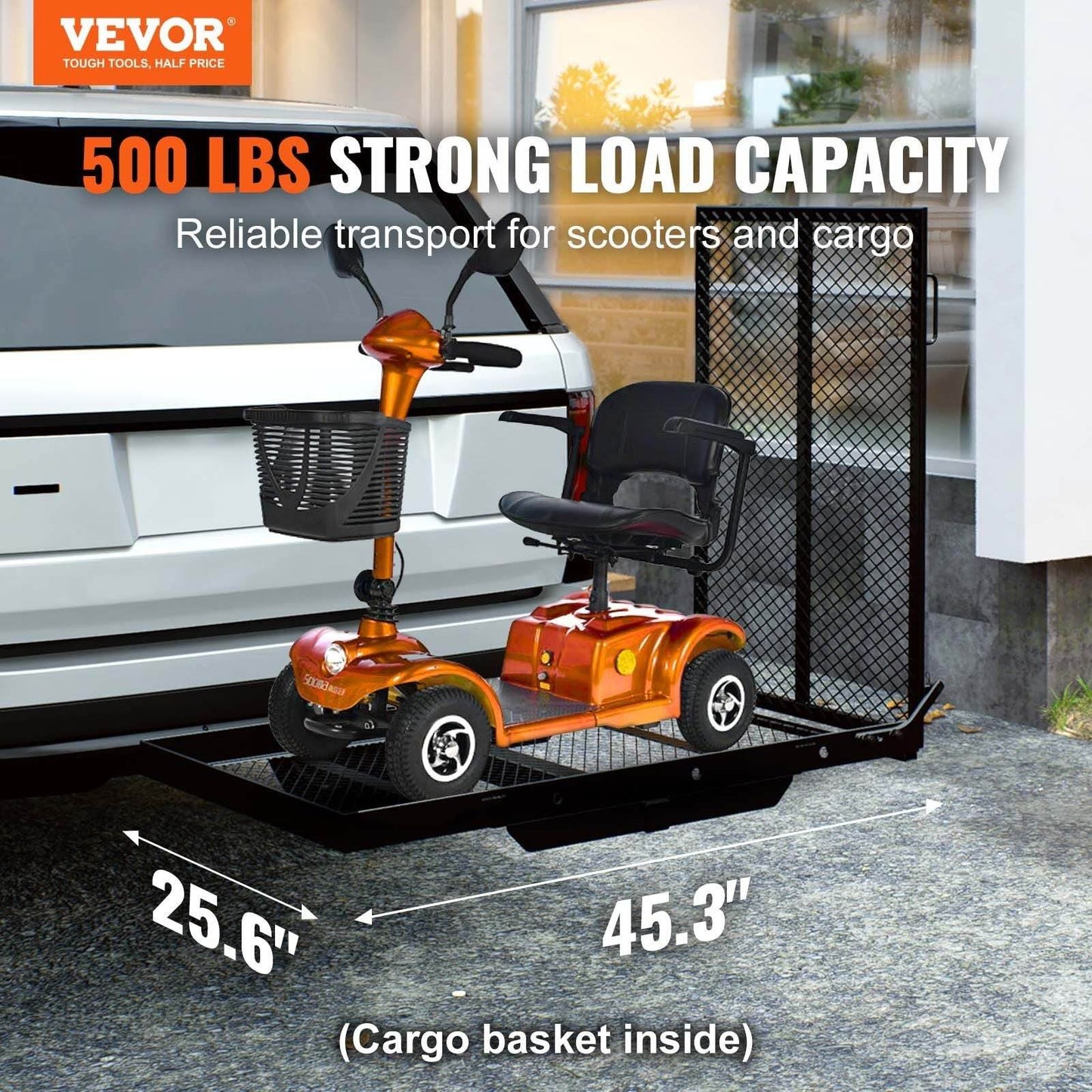 Heavy Duty Hitch Mount Cargo Carrier for Mobility Scooters