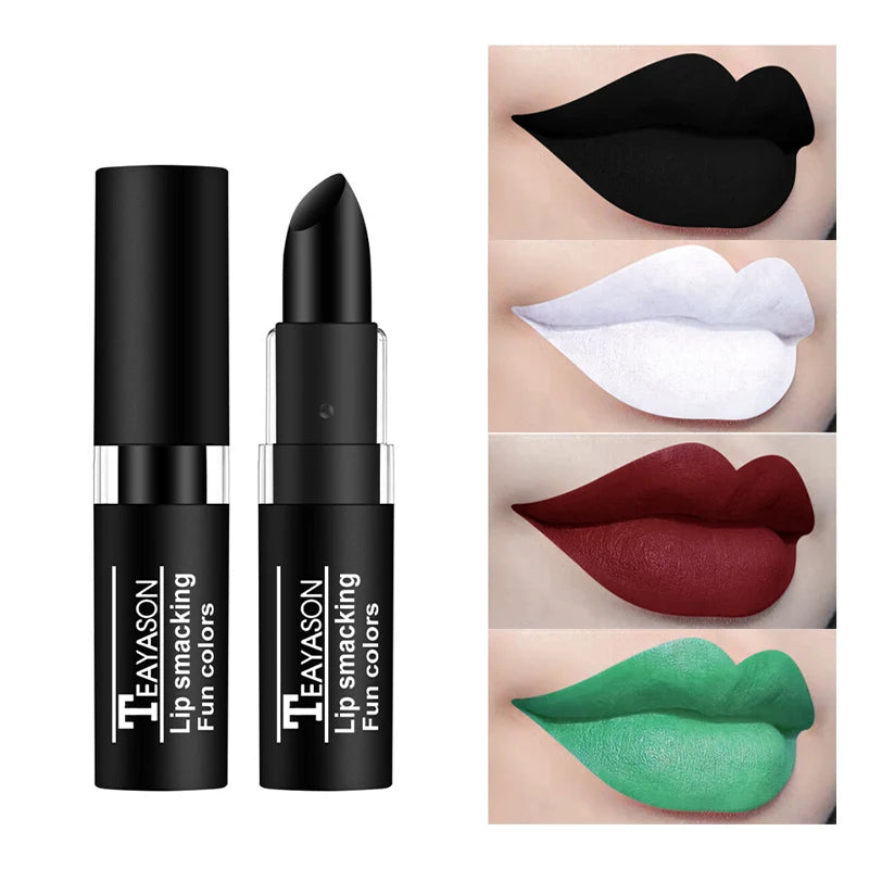 Matte Nude Lipsticks 12 Colors Waterproof Long Lasting Non-Stick Cup Lip Glaze Sexy Vampire Red Black Lipstick Pigment Cosmetics