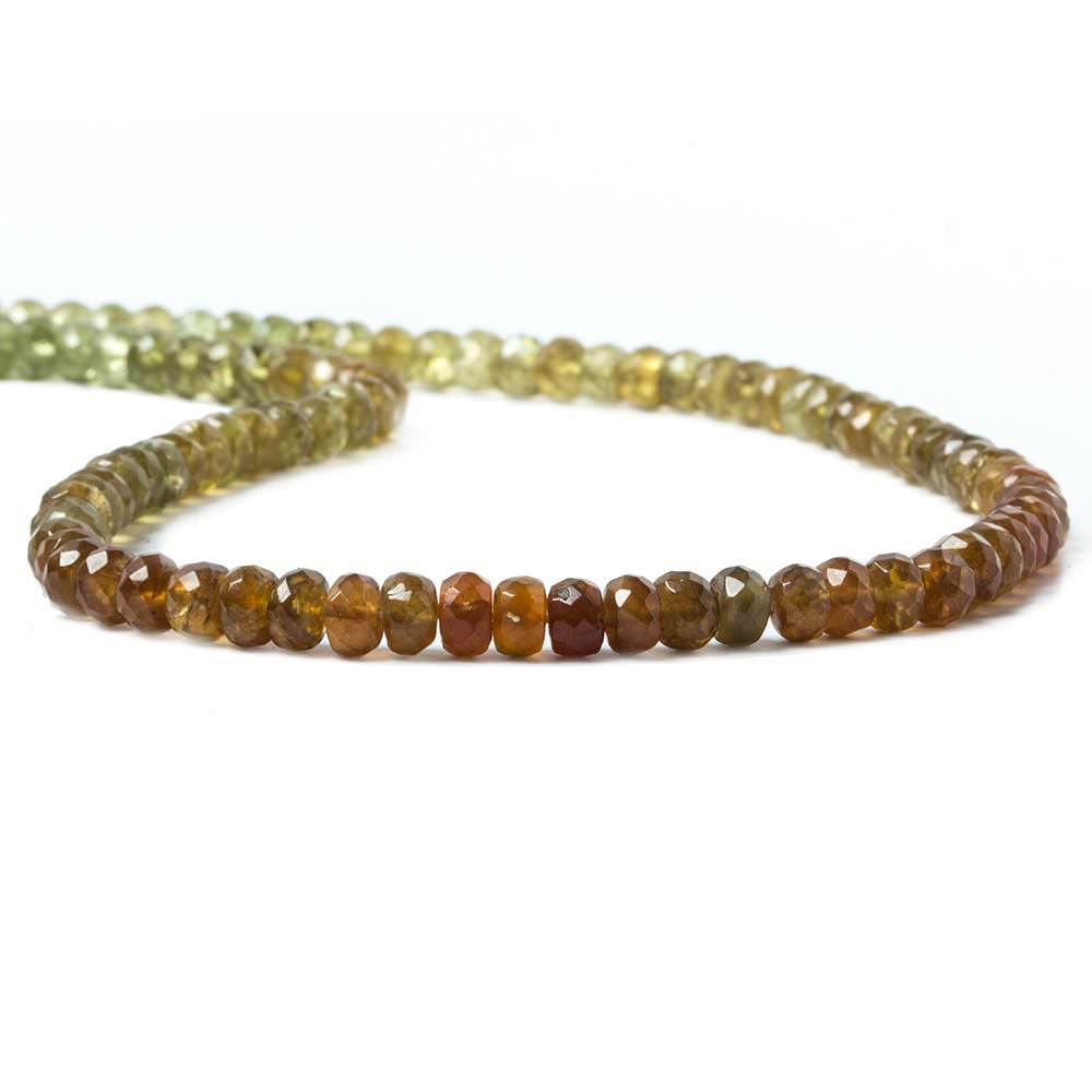 5.5mm Green & Brown Apatite Faceted Rondelle Beads 15 inch 100 pieces