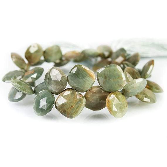 Green Cat's Eye Quartz Faceted Pillow Beads