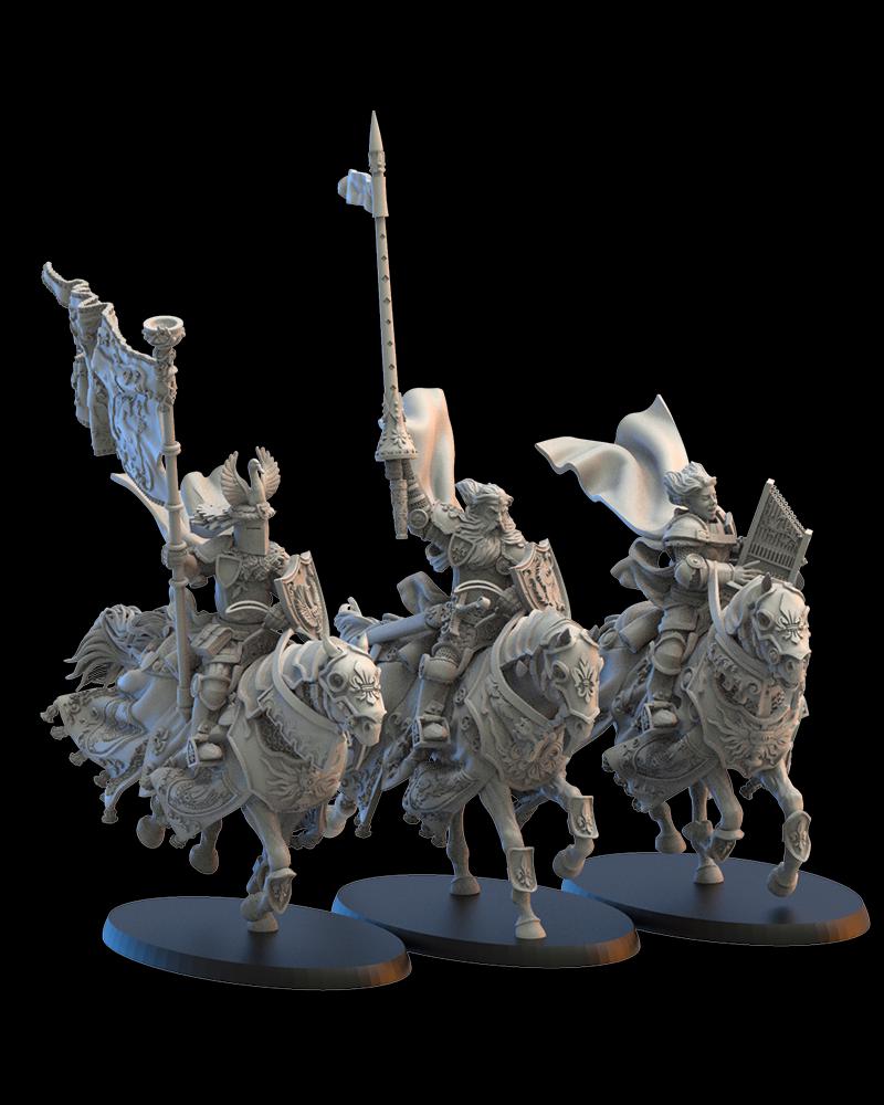 3d Printed Calix Knights Command Group by Lost Kingdom Miniatures