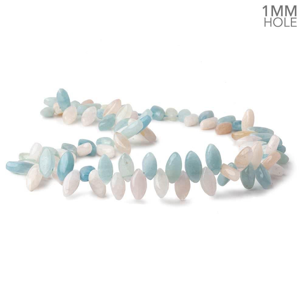 Multi Beryl top drilled plain marquise beads 16 inch 86 large hole beads A