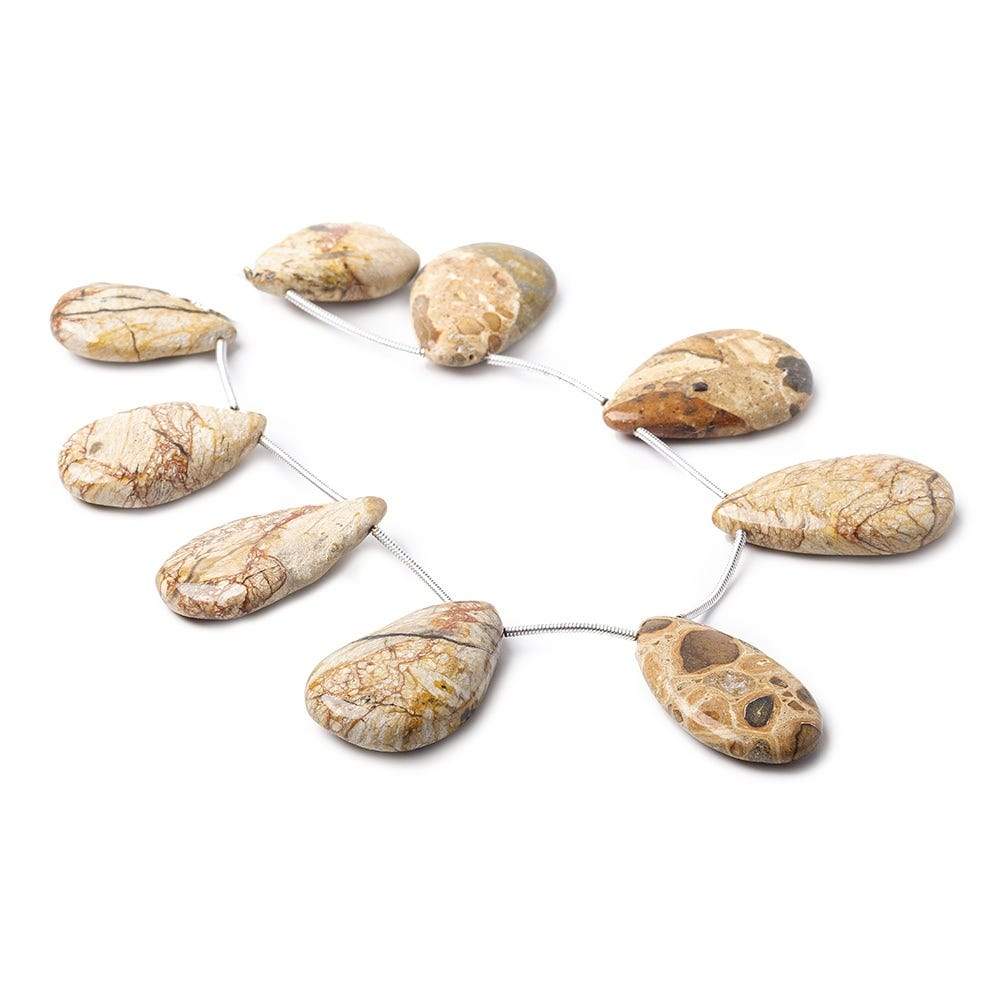 18x18-31x18mm Pollack Jasper Plain Pear Beads 8 inch 9 pieces