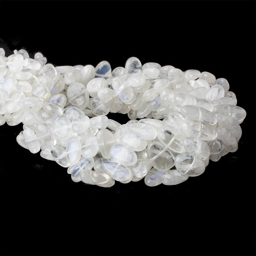 Rainbow Moonstone side drilled plain nuggets 16 inch 45 beads 9x8-15x9mm A