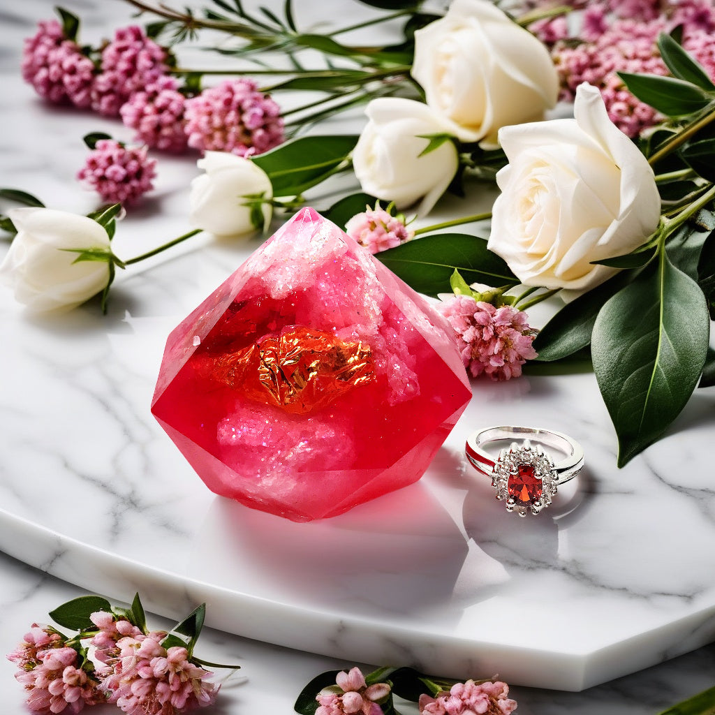 Garnet Gem Soap with Hidden Silver Ring-1