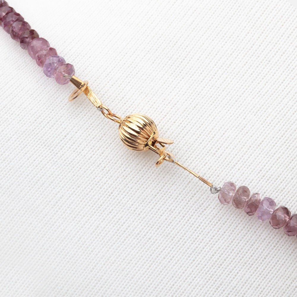 Shaded Violet Spinel Faceted Rondelle Necklace with a 14kt Gold Clasp AAA