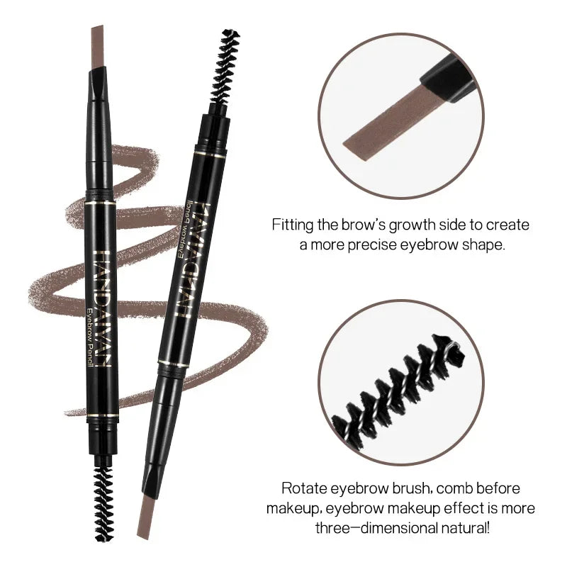 Double-Ended 5 Colors Eyebrow Pencil Natural Non-Fading Waterproof Long-Lasting Filling and Outlining Eyebrow