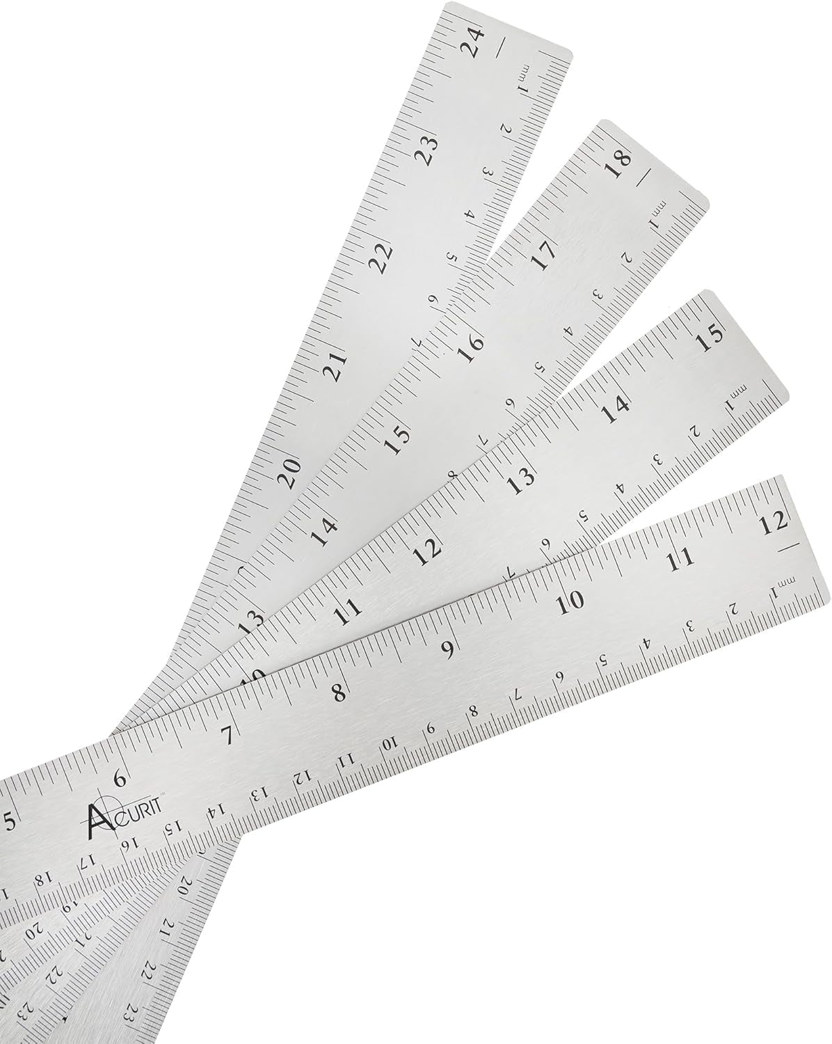 15 Inch Stainless Steel Straight Edge Ruler with Cork Back, Ideal for Drafting, Measuring, Drawing, Art