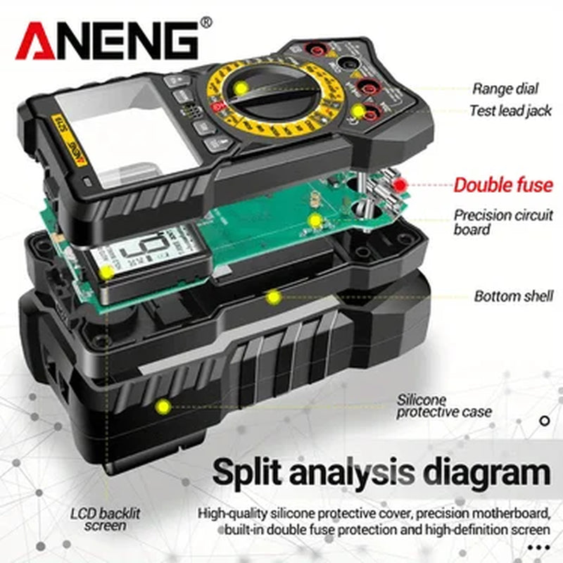 SZ19 6000 Counts Digital Multimeter True RMS AC/DC Voltage Current Meter Ohm Hz Capacitance NCV Detector Analog Tester