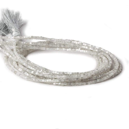 1-2mm White Diamond Unfaceted Cube Beads 14 inch 295 pieces