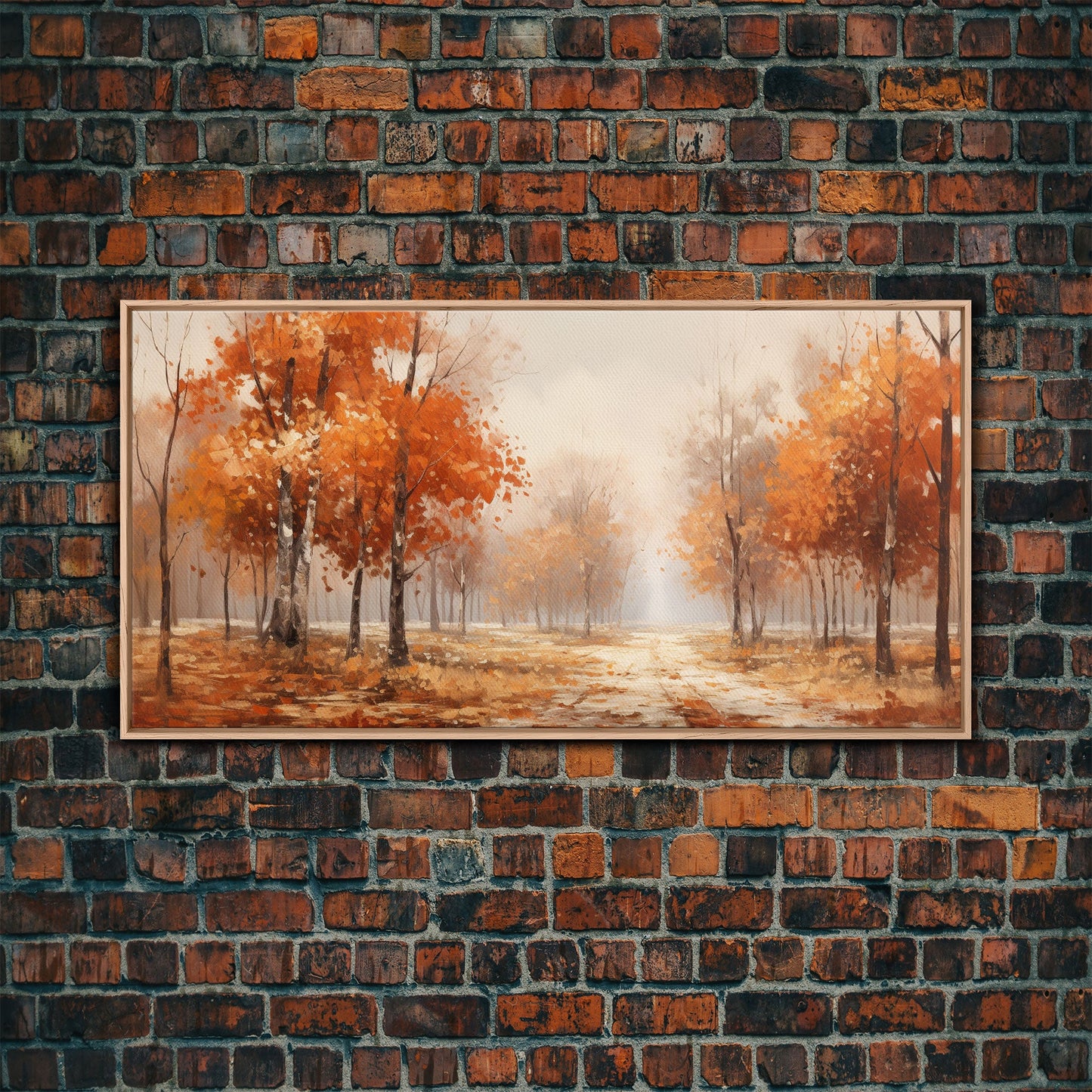 Seasonal Decor, Fall Centerpiece Landscape Painting Canvas Print, Autumn Decor, Fall Centerpiece, Fall Home Decor, Fall Farmhouse Wall Decor