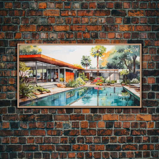 Architectural Print, House Portrait, Watercolor House, Panoramic Art, Wall Art, Canvas Art, Landscape Art, Realtor Thank You, Above Bed Art