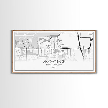Anchorage Street Map, Alaska Map, Map Print, Modern Art, Wall Art, Canvas Print, Bedroom Décor, City Map Wall Art, Minimalist Décor, Prints