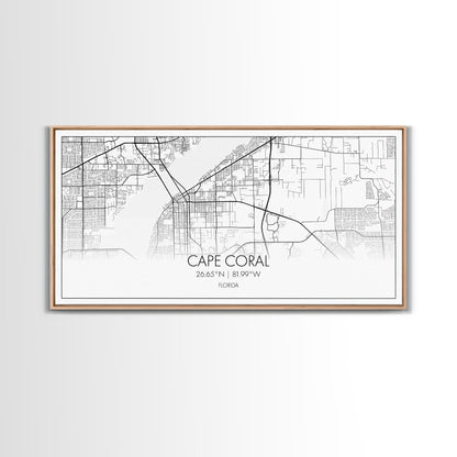 Cape Coral Street Map, Florida Map, Map Print, Modern Art, Wall Art, Canvas Art, Rustic Décor, Bedroom Décor Women, Gift For The Home