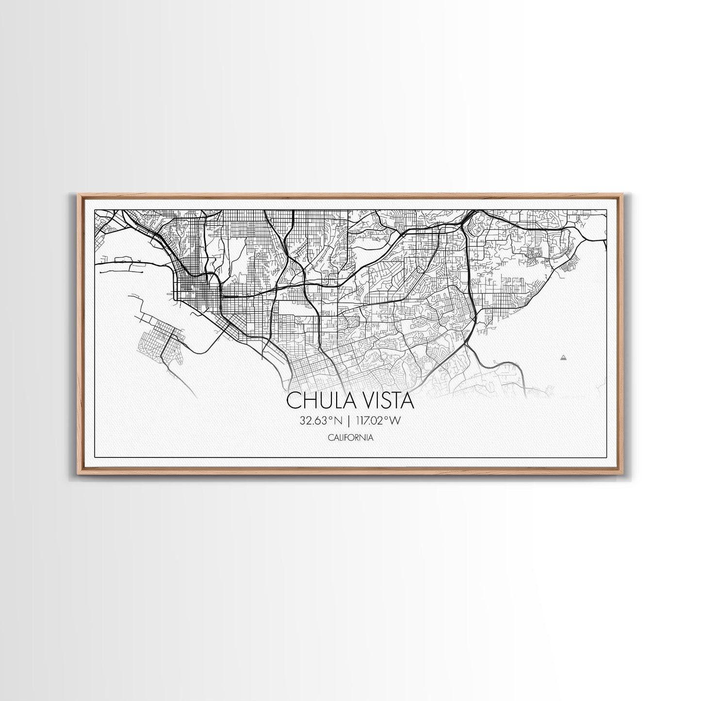 Chula Vista Street Map, California Map, Map Print, Modern Art, Wall Art, Canvas Art, Laundry Room Décor, Homeschool Wall Art, Over Bed Art