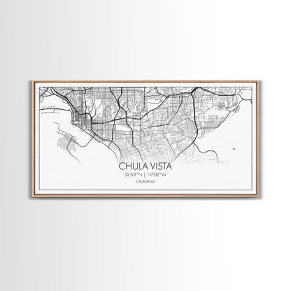 Chula Vista Street Map, California Map, Map Print, Modern Art, Wall Art, Canvas Art, Laundry Room Décor, Homeschool Wall Art, Over Bed Art