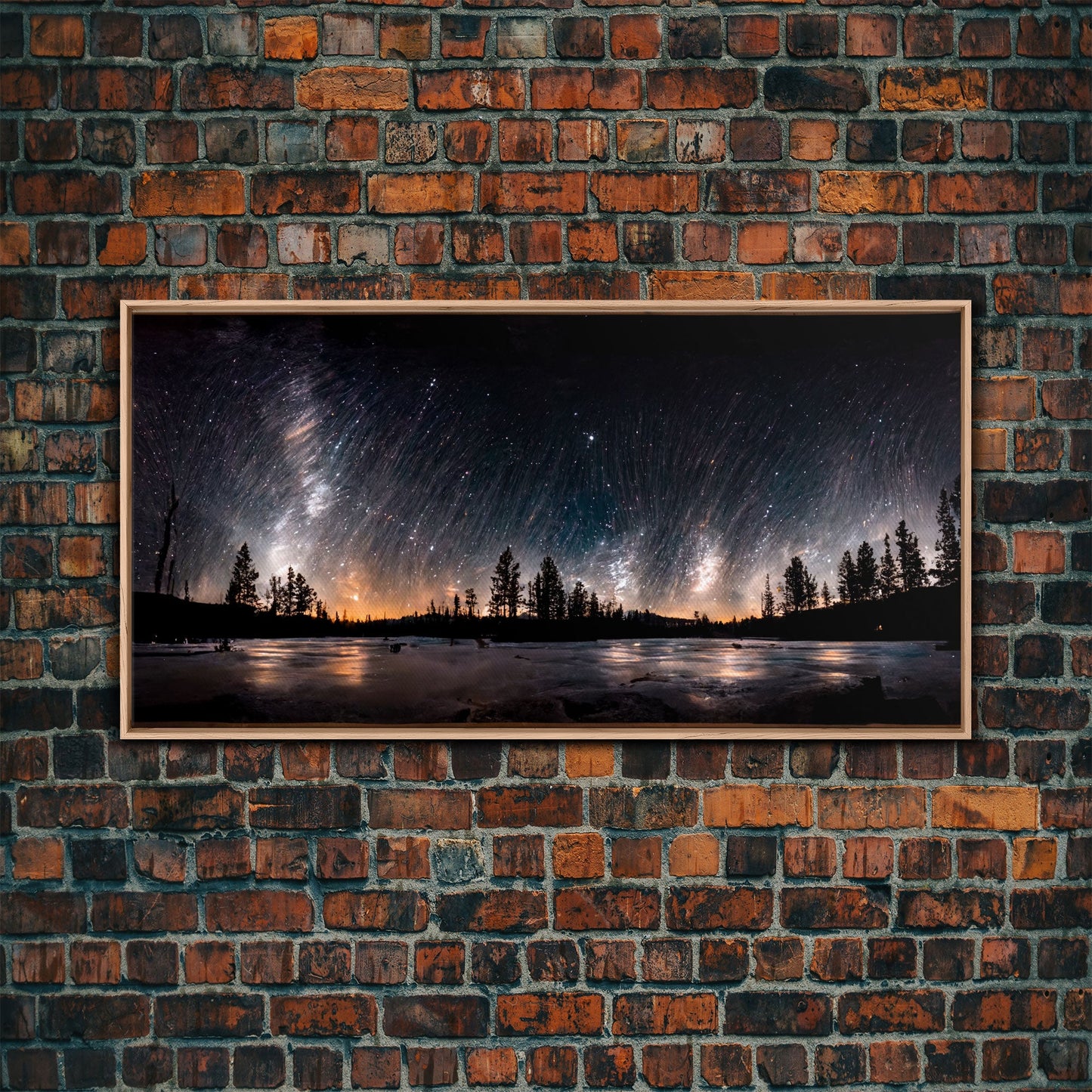 Canvas Wall Art Landscape Mountains Nature Painting Prints Minimalist Modern Home Artwork Decoration Night Sky With Stars