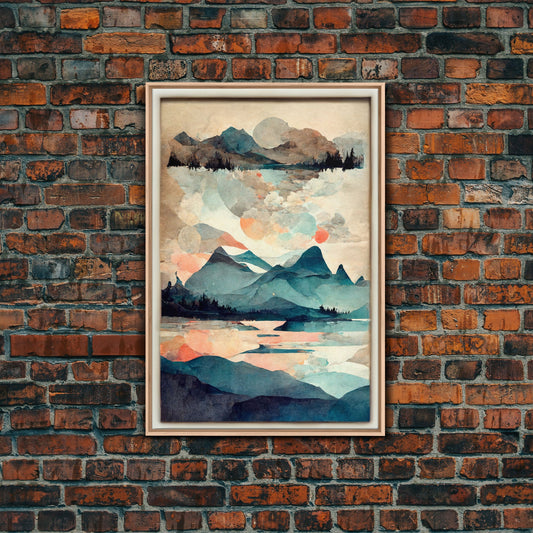 Canvas Home Artwork Decoration Nordic Style Abstract Color Canvas Wall Art for Living Room, Bedroom, Office Art Water Color Landscape