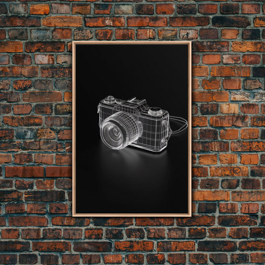 Camera Wall Art, Photography Art, Craft Room Wall Decor, Minimalist Print, Wall Decor, Canvas Print, Wall Art, Framed Canvas