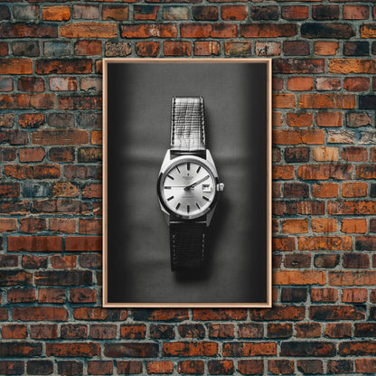 Classic Wrist Watch Wall Art, Watch Art, Watch Face, Black And White, Minimalist Print, Wall Decor, Canvas Print, Wall Art, Framed Canvas
