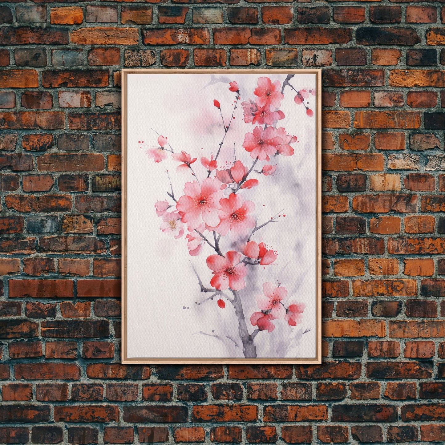 Cherry Blossom, Japanese Wall Art, Floral Wall Print, Nature Art, Canvas Print, Wall Art, Vertical Art, Modern Home Decor, Gift For The Home