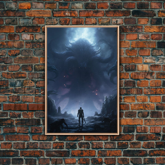 Apocalypse, Dark Art Print, dark fantasy art, Canvas Print, Wall Hanging, Portrait Art, Spooky Decor, Horror Home Decor, Unique Gift