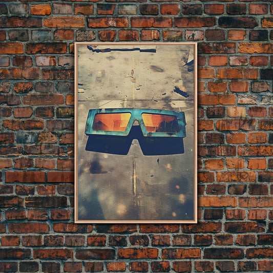 Retro Sunglasses, Retro Art, Minimalist Wall Art, Canvas Print, Wall Hanging, Portrait Art, Office Wall Decor, Living Room Prints, RV Decor