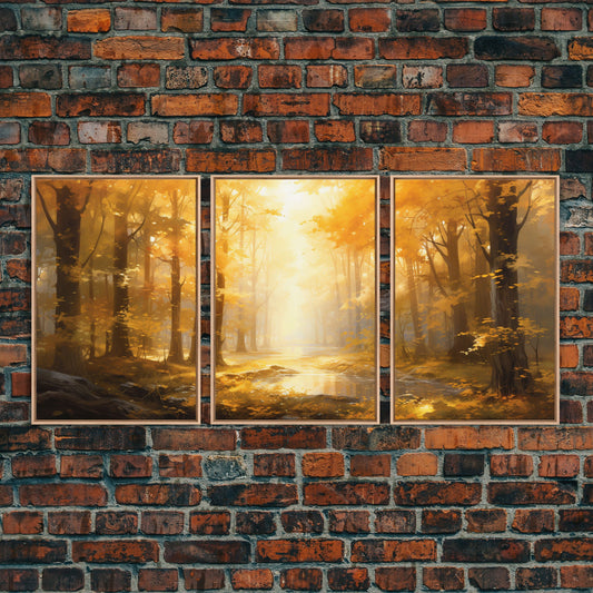 3 Piece Canvas Print - Fall Decor - Thanksgiving Table Decor - Halloween Decor - Thanksgiving Decor - Fall / Autumn Decor - Cottagecore