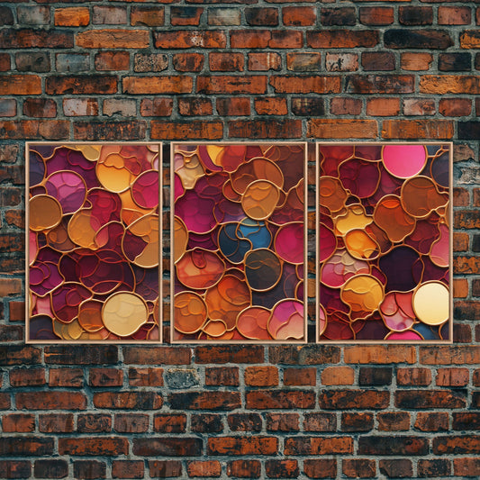 Abstract Wall Art, Colorful Wall Print, Canvas Print, Wall Art, 3 Piece Wall Art, Abstract Art Print, Modern Home Decor, Girls Room Decor