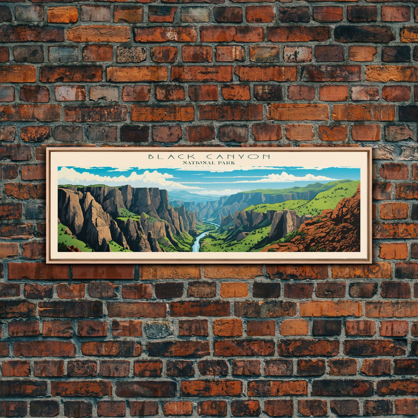 Black Canyon Of The Gunnison National Park, Panoramic Colorado Travel Art, National Park Print, Minimalist Travel Art, Midcentury Modern