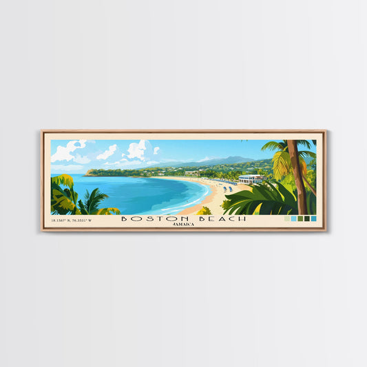 Boston Beach, Jamaica Panoramic Print, Vacation Gift, Jamaica Wall Art, Vacation Wall Art, Vacatation Memories, Beach Decor, Beach Or Lakehouse Art