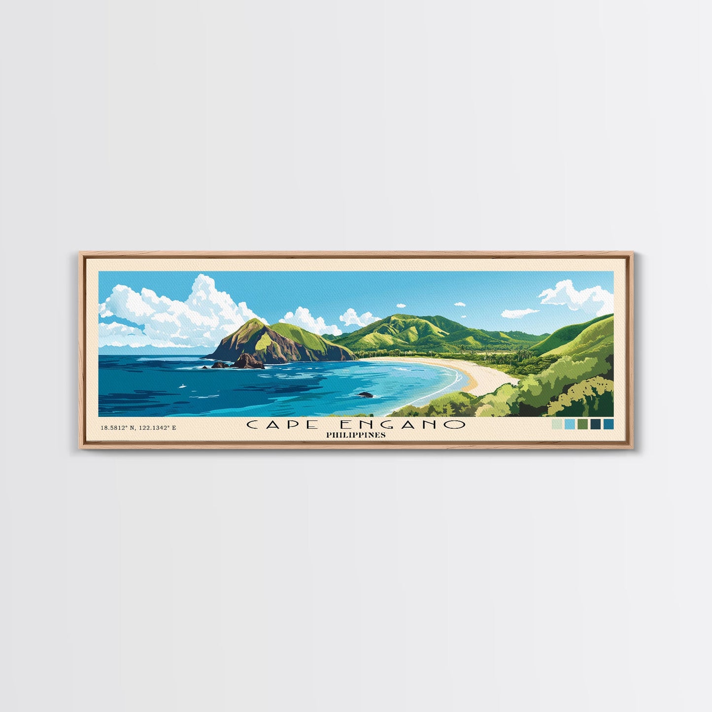 Cape Engano, Philippines Panoramic Print, Vacation Gift, Philippines Wall Art, Vacation Wall Art, Vacatation Memories, Beach Decor, Beach Or Lakehouse Art