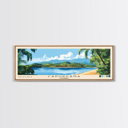 Capurgana, Colombia Panoramic Beach Print, Vacation Gift, Colombia Wall Art, Beach Painting, Beach Decor, Beach Painting