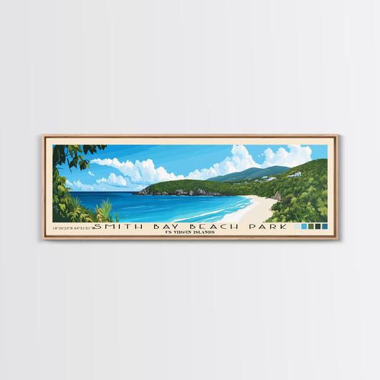 Smith Bay Beach Park, US Virgin islands Panoramic Print, Vacation Gift, US Virgin islands Wall Art, Vacation Wall Art, Vacatation Memories, Beach Decor, Beach Or Lakehouse Art