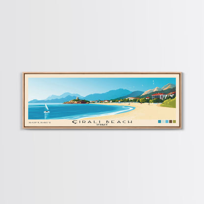 Çıralı Beach, Turkey Panoramic Print, Vacation Gift, Turkey Wall Art, Beach Painting, Beach Decor, Beach Or Lakehouse Art