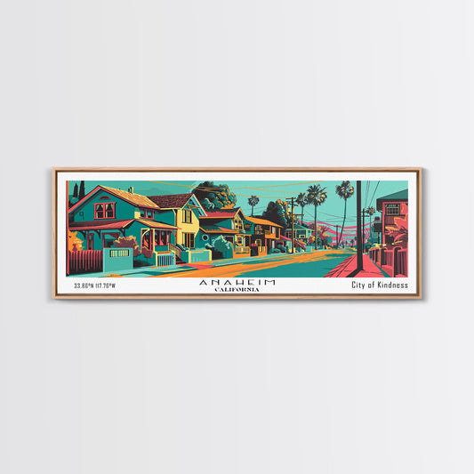 Anaheim California Panoramic Travel Poster Canvas Print