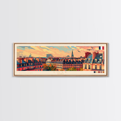 Wandbild „Lille, Frankreich“, Panorama-Reiseposter, gerahmter Panorama-Leinwanddruck, Stadtbild, Wanddekoration, Reisekunst
