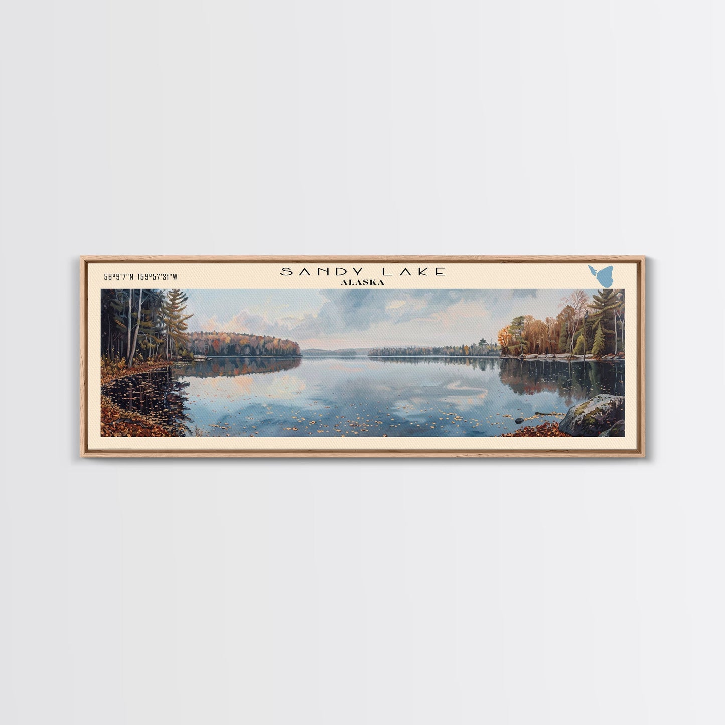 Panorama-Leinwanddruck „Silver Lake, Delaware“ mit Rahmen, Dekoration fürs Seehaus, Wandbild, Reiseposter, Gemälde einer ruhigen Seelandschaft, Moderne Kunst