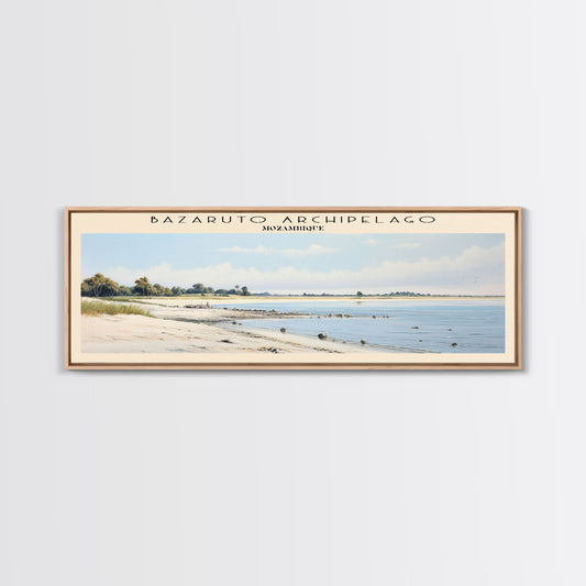 Bazaruto Archipelago Travel Art Framed Canvas Print, COUNTRY Wall Decor, Home Decor, Travel Poster, Vintage Wall Art, Watercolor Painting