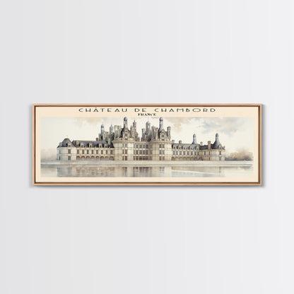 Château de Chambord Travel Poster Print, Framed Canvas Print, COUNTRY Travel Art, Wood Framed Art, Wall Hanging, Home Decor