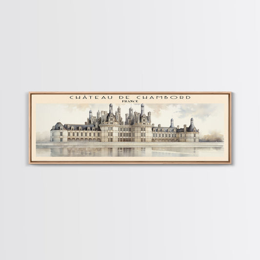 Château de Chambord Travel Poster Print, Framed Canvas Print, COUNTRY Travel Art, Wood Framed Art, Wall Hanging, Home Decor