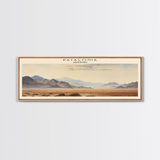 Patagonia COUNTRY Travel Poster Print, Framed Canvas Print, COUNTRY Travel Art, Wood Framed Art, Wall Hanging, Home Decor