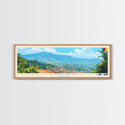Bamenda, Cameroon Panoramic Travel Poster Canvas Print, Bamenda, Cameroon Painting, Cameroon Art, Bamenda Panoramic Travel Art, Travel Painting