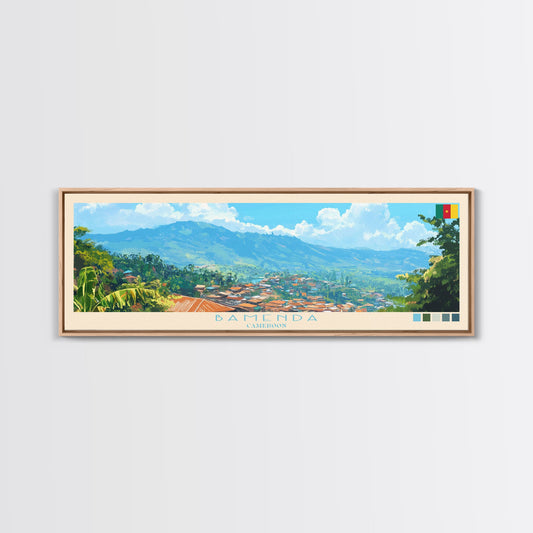 Bamenda, Cameroon Panoramic Travel Poster Canvas Print, Bamenda, Cameroon Painting, Cameroon Art, Bamenda Panoramic Travel Art, Travel Painting
