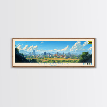 Chitungwiza, Zimbabwe Panoramic Travel Poster Canvas Print, Chitungwiza, Zimbabwe Painting, Zimbabwe Art, Chitungwiza Panoramic Travel Art, Travel Painting