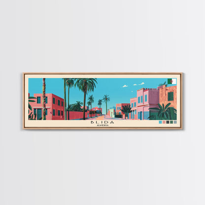 Blida, Algeria Panoramic Canvas Print, Blida, Algeria Painting, Algeria Art, Blida Travel Poster, Travel Art, Housewarming Gift